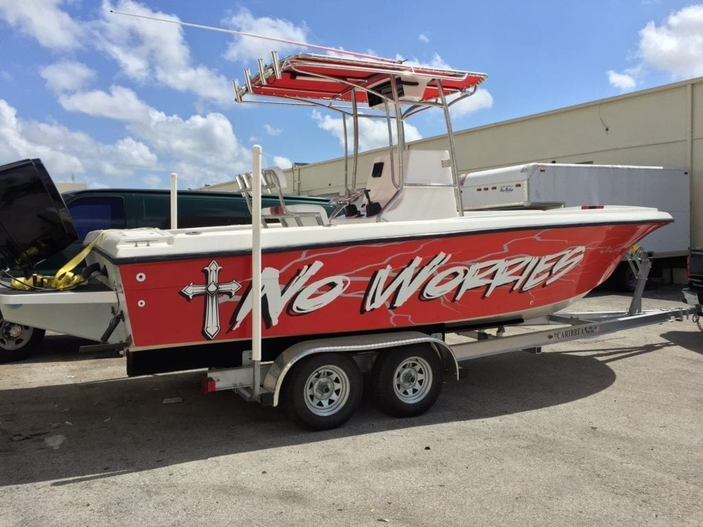 no worries red boat wrap by fantasea media in miami