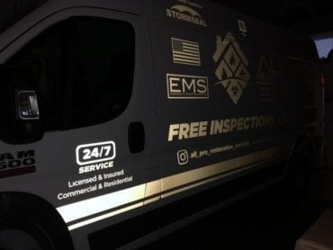 Reflective Decals in Nighttime Partial Vehicle Wrap at Night by Fantasea Media