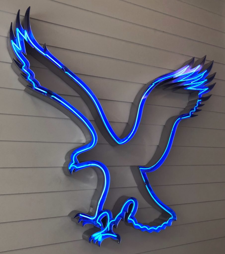 miami backlit signage eagle logo
