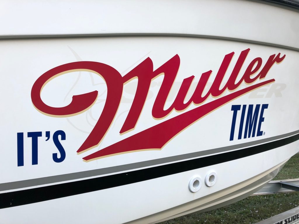 its miller time its muller time boat graphics miami