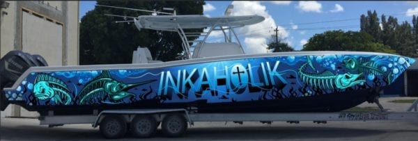 miami fishing speed boat wrap inkaholik marine design wrap by fantasea media