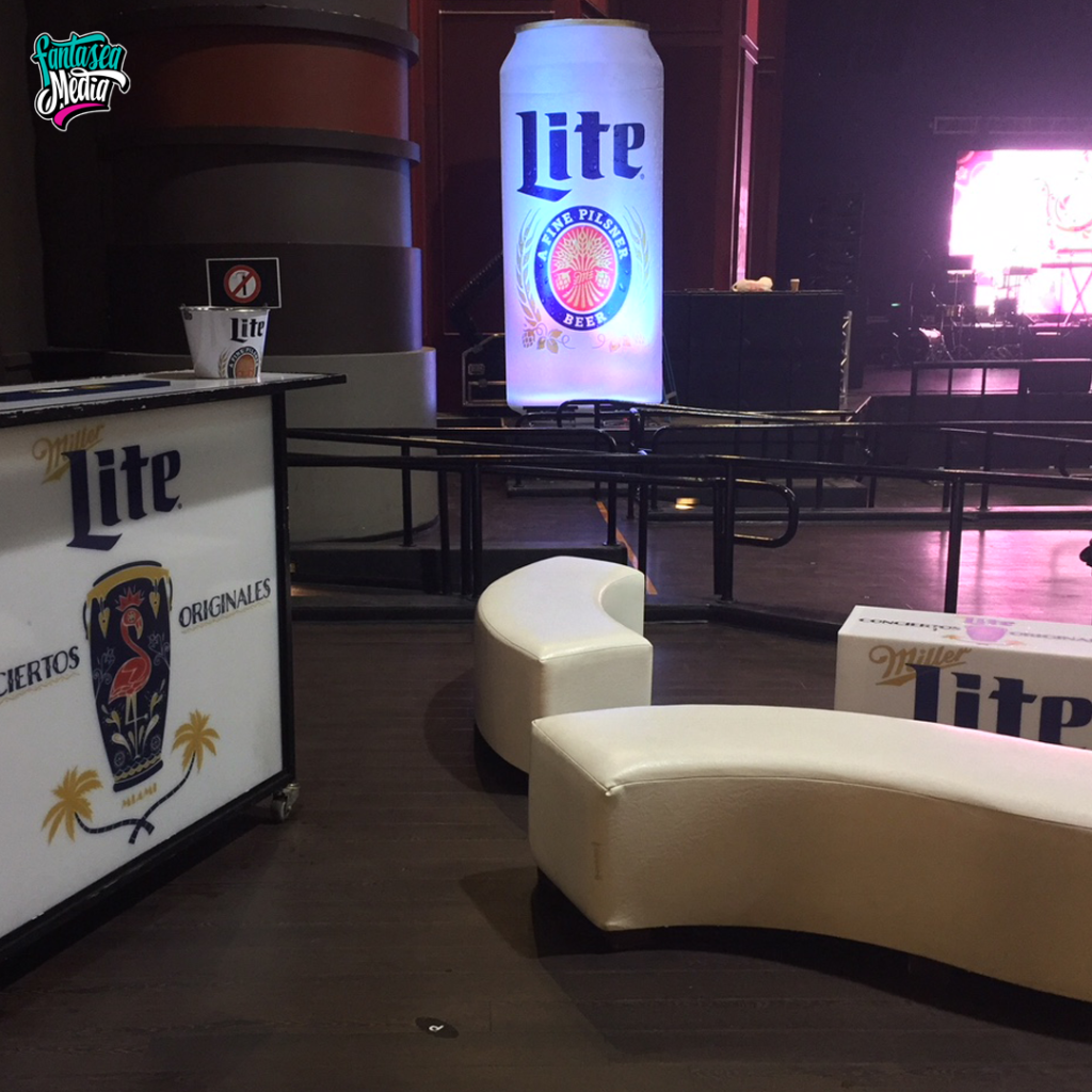 mini bar wrap for miller lite event wrapping by fantasea media